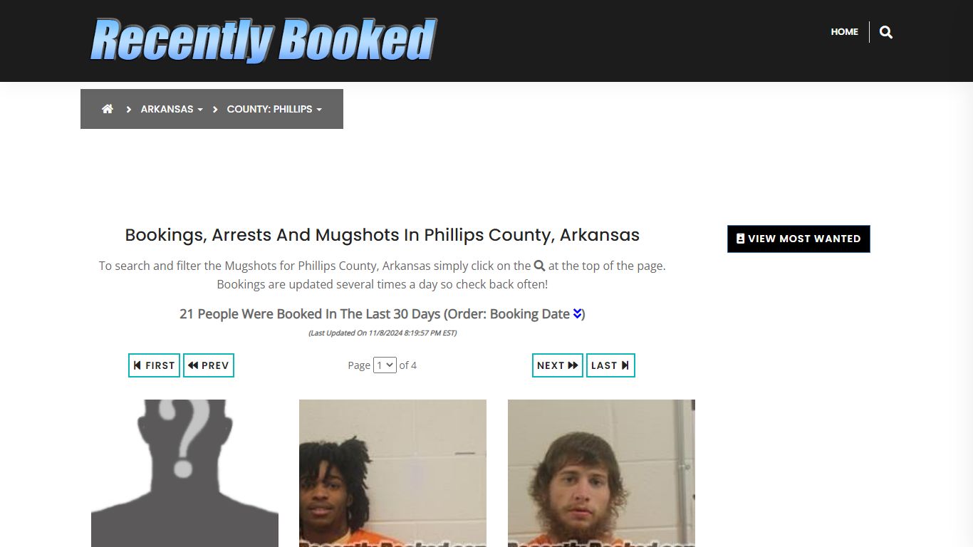 Bookings, Arrests and Mugshots in Phillips County, Arkansas