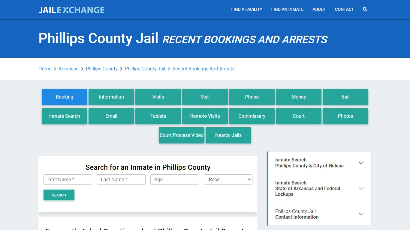 Phillips County Sheriff & Jailed Inmates AR Recent Arrests and Bookings